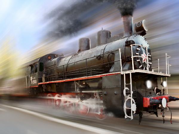 輸入壁紙 カスタム壁紙 PHOTOWALL / Speeding Steam-Engine (e19926)