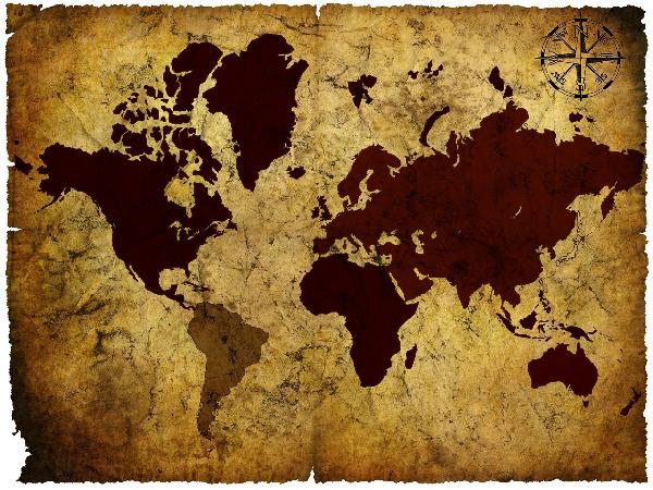 輸入壁紙 カスタム壁紙 PHOTOWALL / Old Manuscript of World Map (e19955)