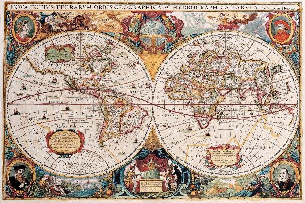 輸入壁紙 カスタム壁紙 PHOTOWALL / Antique Map - Henricus Hondius 1630 (e19954)