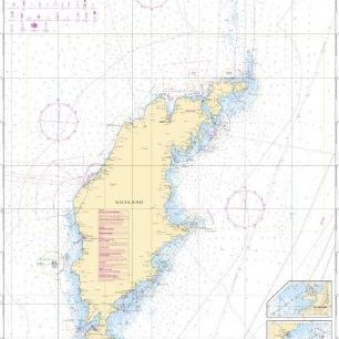 輸入壁紙 カスタム壁紙 PHOTOWALL / Sea Chart 73 - Gotland (e20209)
