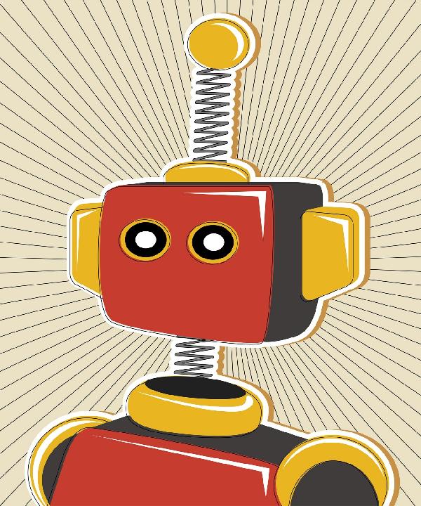 輸入壁紙 カスタム壁紙 PHOTOWALL / Retro Robot (e20361)
