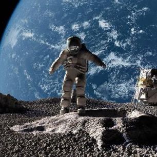 輸入壁紙 カスタム壁紙 PHOTOWALL / Astronaut with Earth in Background (e20366)