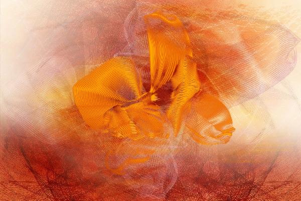 輸入壁紙 カスタム壁紙 PHOTOWALL / Orchid Chaos - Orange (e20484)