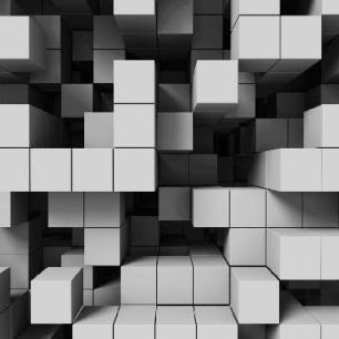 輸入壁紙 カスタム壁紙 PHOTOWALL / Deep Tetris - Light Grey (e20787)