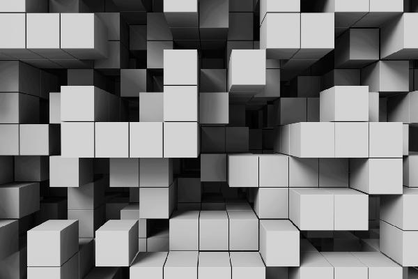輸入壁紙 カスタム壁紙 PHOTOWALL / Deep Tetris - Light Grey (e20787)