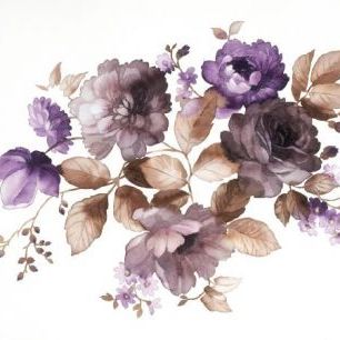 輸入壁紙 カスタム壁紙 PHOTOWALL / Flowers in Watercolor (e21051)