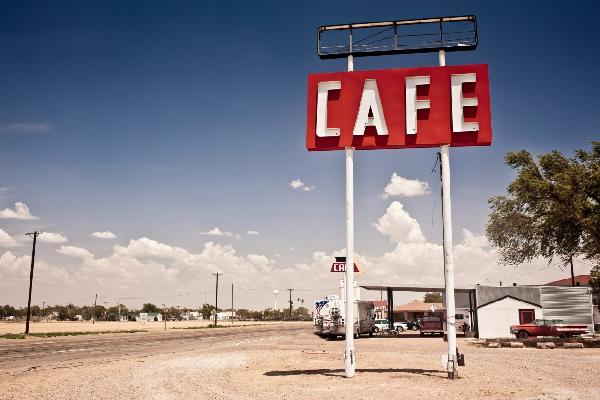 輸入壁紙 カスタム壁紙 PHOTOWALL / Cafe Sign Route 66 (e21126)