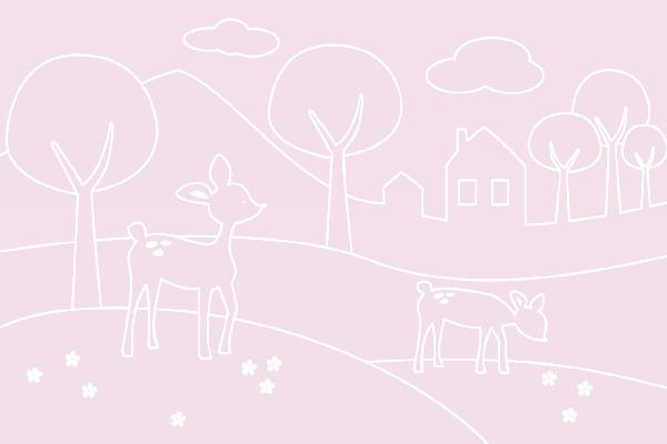 輸入壁紙 カスタム壁紙 PHOTOWALL / Deer World Lines - pink (e21251)
