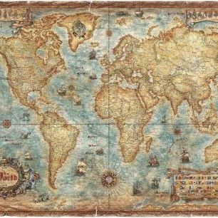 輸入壁紙 カスタム壁紙 PHOTOWALL / Modern World Antique Map (e21481)