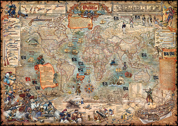 輸入壁紙 カスタム壁紙 PHOTOWALL / Pirate map (e21483)