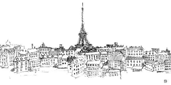 輸入壁紙 カスタム壁紙 PHOTOWALL / Avery Tillmon - Paris Skyline (e22207)