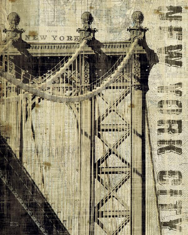 輸入壁紙 カスタム壁紙 PHOTOWALL / Vintage New York Manhattan Bridge (e22276)