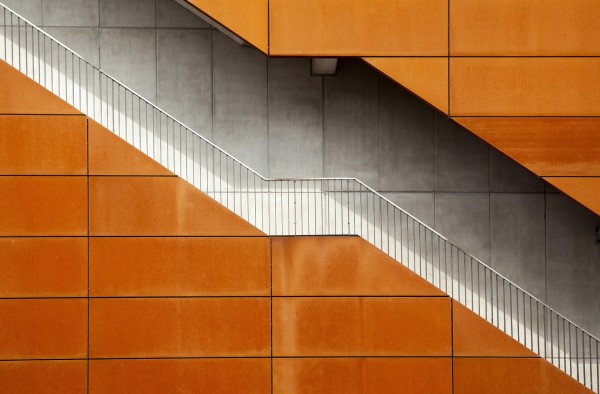 輸入壁紙 カスタム壁紙 PHOTOWALL / Orange Stairway (e22396)