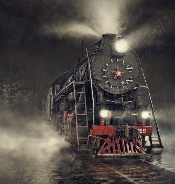 輸入壁紙 カスタム壁紙 Photowall Train In The Rain E 壁紙屋本舗