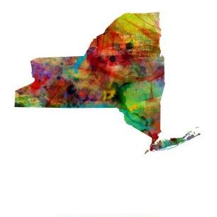 輸入壁紙 カスタム壁紙 PHOTOWALL / New York State Map (e22695)