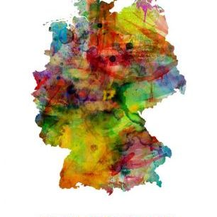 輸入壁紙 カスタム壁紙 PHOTOWALL / Germany Watercolor Map (e22717)