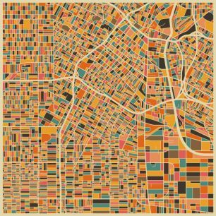 輸入壁紙 カスタム壁紙 PHOTOWALL / Multicolor Map - Los Angeles (e22735)