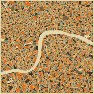 輸入壁紙 カスタム壁紙 PHOTOWALL / Multicolor Map - London (e22737)