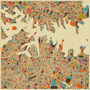輸入壁紙 カスタム壁紙 PHOTOWALL / Multicolor Map - Sydney (e22749)