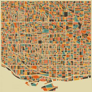 輸入壁紙 カスタム壁紙 PHOTOWALL / Multicolor Map - Toronto (e22750)