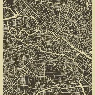 輸入壁紙 カスタム壁紙 PHOTOWALL / City Map - Berlin (e22754)