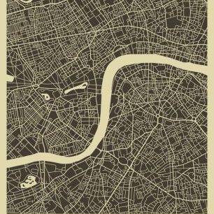 輸入壁紙 カスタム壁紙 PHOTOWALL / City Map - London (e22756)