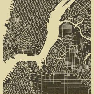 輸入壁紙 カスタム壁紙 PHOTOWALL / City Map - New York (e22760)