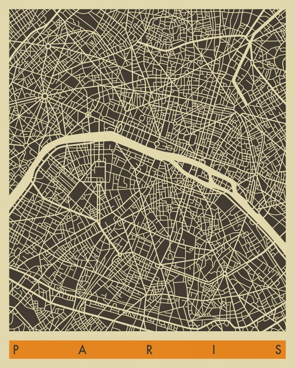 輸入壁紙 カスタム壁紙 PHOTOWALL / City Map - Paris (e22761)