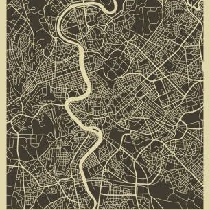 輸入壁紙 カスタム壁紙 PHOTOWALL / City Map - Rome (e22762)