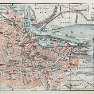 輸入壁紙 カスタム壁紙 PHOTOWALL / 19th Century Old Map of Amsterdam City (e22813)