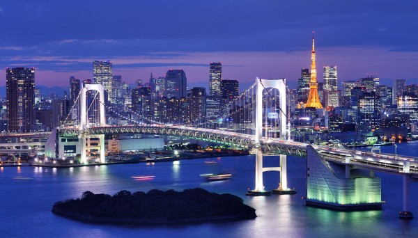 輸入壁紙 カスタム壁紙 PHOTOWALL / Rainbow Bridge and Tokyo Tower (e22844)