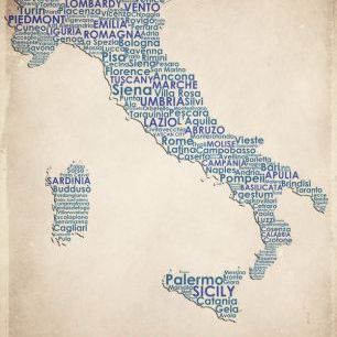 輸入壁紙 カスタム壁紙 PHOTOWALL / Italy Map (e22959)