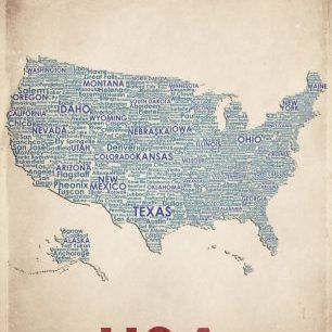 輸入壁紙 カスタム壁紙 PHOTOWALL / USA Map (e22962)
