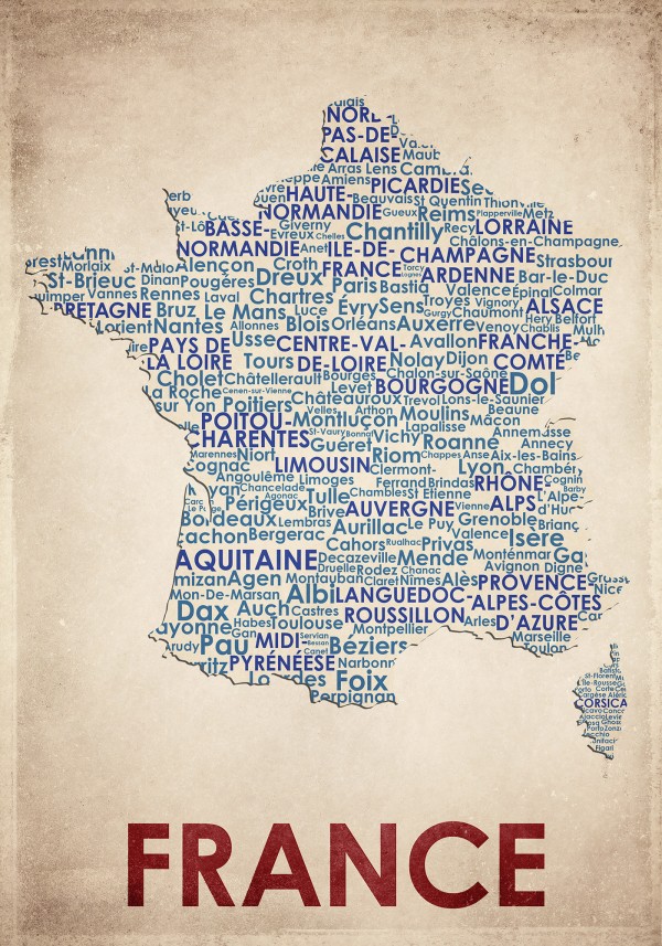 輸入壁紙 カスタム壁紙 PHOTOWALL / France Map (e22963)