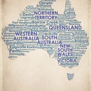 輸入壁紙 カスタム壁紙 PHOTOWALL / Australia Map (e22964)