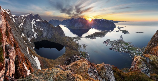 輸入壁紙 カスタム壁紙 PHOTOWALL / Mountain Landscape at Sunset in Norway (e23179)