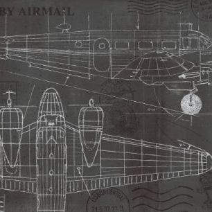 輸入壁紙 カスタム壁紙 PHOTOWALL / Plane Blueprint (e23331)