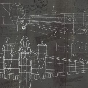 輸入壁紙 カスタム壁紙 PHOTOWALL / Plane Blueprint 2 (e23411)