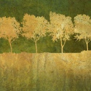 輸入壁紙 カスタム壁紙 PHOTOWALL / Golden Tree Silhouettes (e23725)