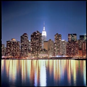 輸入壁紙 カスタム壁紙 PHOTOWALL / New York Night Reflections (e24151)