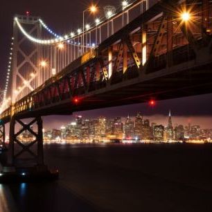 輸入壁紙 カスタム壁紙 PHOTOWALL / Bay Bridge in the Night (e24343)
