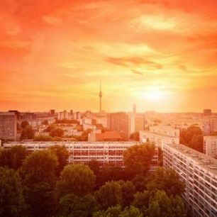 輸入壁紙 カスタム壁紙 PHOTOWALL / Glowing Sunset over Berlin (e24256)