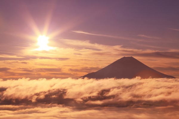 輸入壁紙 カスタム壁紙 PHOTOWALL / Mount Fuji and Sea of Clouds (e24684)