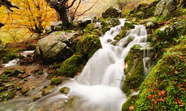 輸入壁紙 カスタム壁紙 PHOTOWALL / Waterfall of Collados del Ason (e24842)