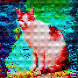 輸入壁紙 カスタム壁紙 PHOTOWALL / Mosaic Cat (e25034)