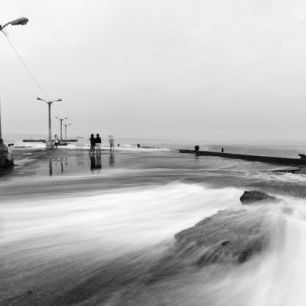 輸入壁紙 カスタム壁紙 PHOTOWALL / Overflowing Sea Water in Santa Ana Wharf (e25245)