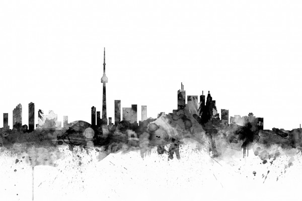 輸入壁紙 カスタム壁紙 PHOTOWALL / Toronto Skyline Black (e25435)