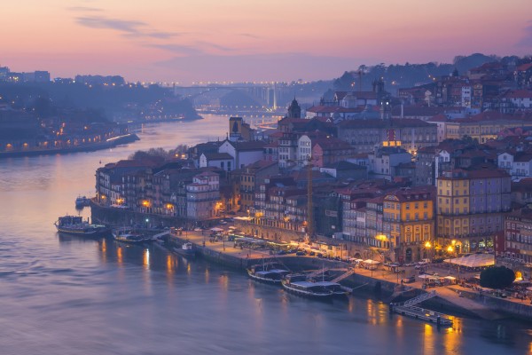 輸入壁紙 カスタム壁紙 PHOTOWALL / Sunset in Porto City (e29527)