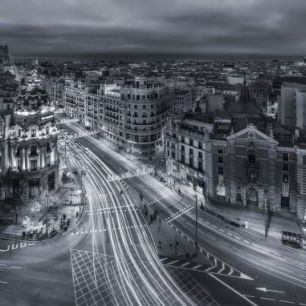 輸入壁紙 カスタム壁紙 PHOTOWALL / Madrid City Lights (e22446)