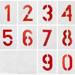 輸入壁紙 カスタム壁紙 PHOTOWALL / Numbers Painted Stencils (e40151)